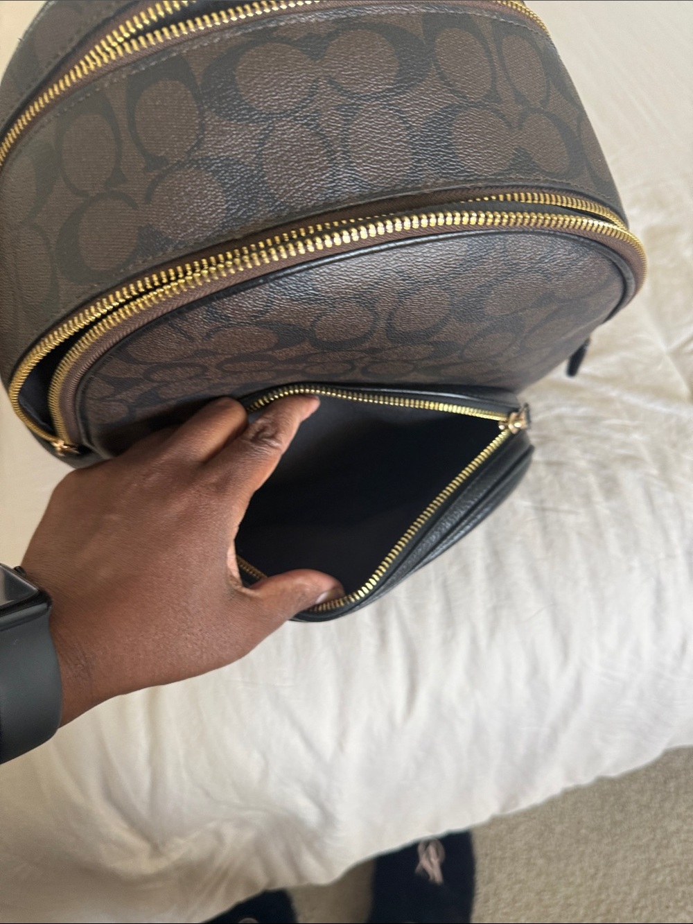 Coach Brown & Black Signature Backpack - Picture 9 of 9